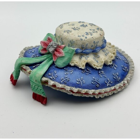 Victorian Style True Blue Miniature Shoe, Hat, Purse, Stand By Willow Hall - Picture 5 of 12